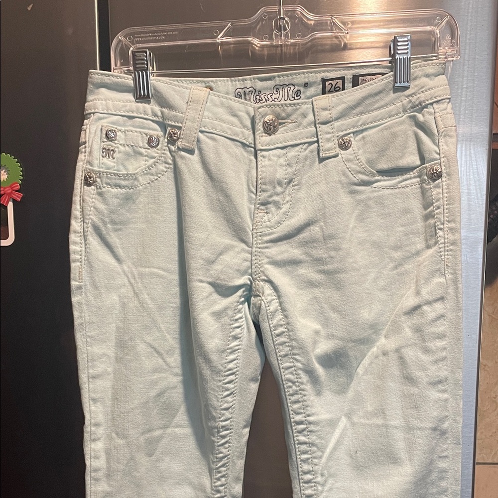 Miss Me Mint Green Skinny Jeans - Women's